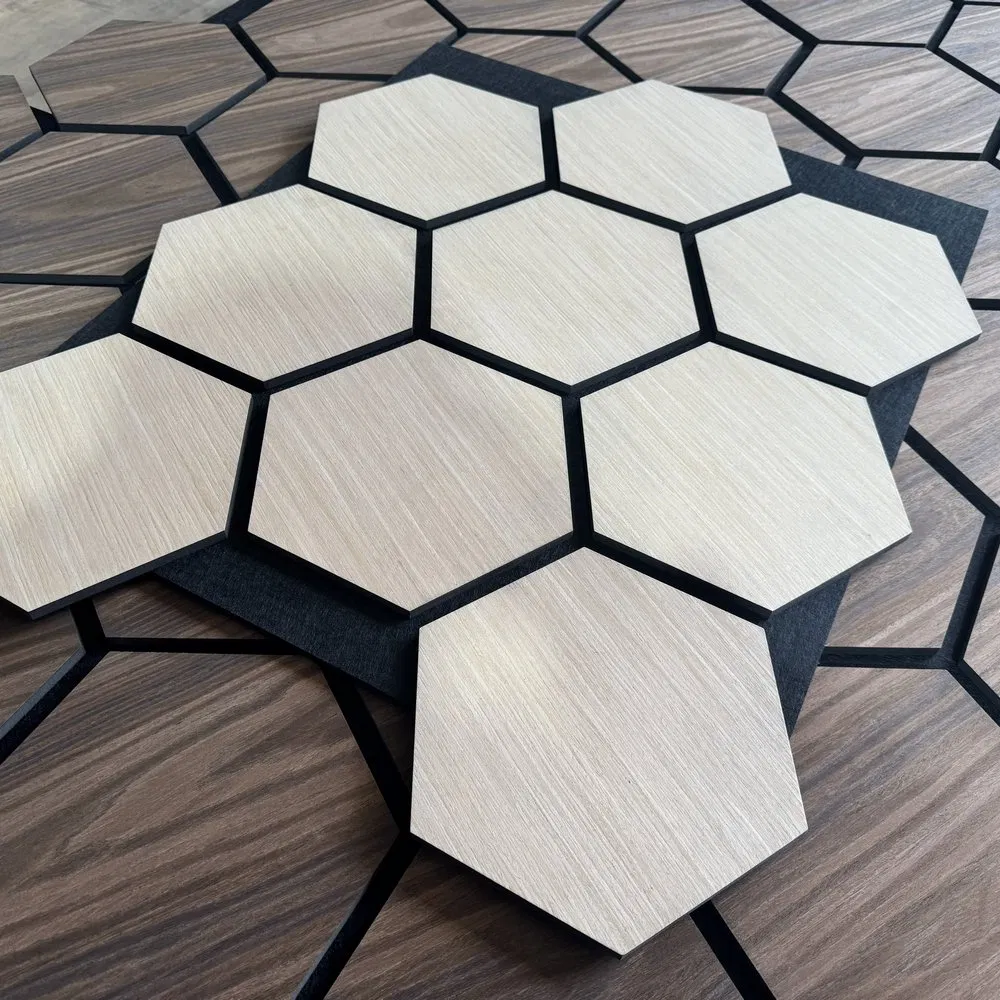 Popular Modern Decoration Hexagonal Wall Perforated MDF Acoustic Panel Price Price Decorative Wooden 3D PVC Wall Panel for Sale