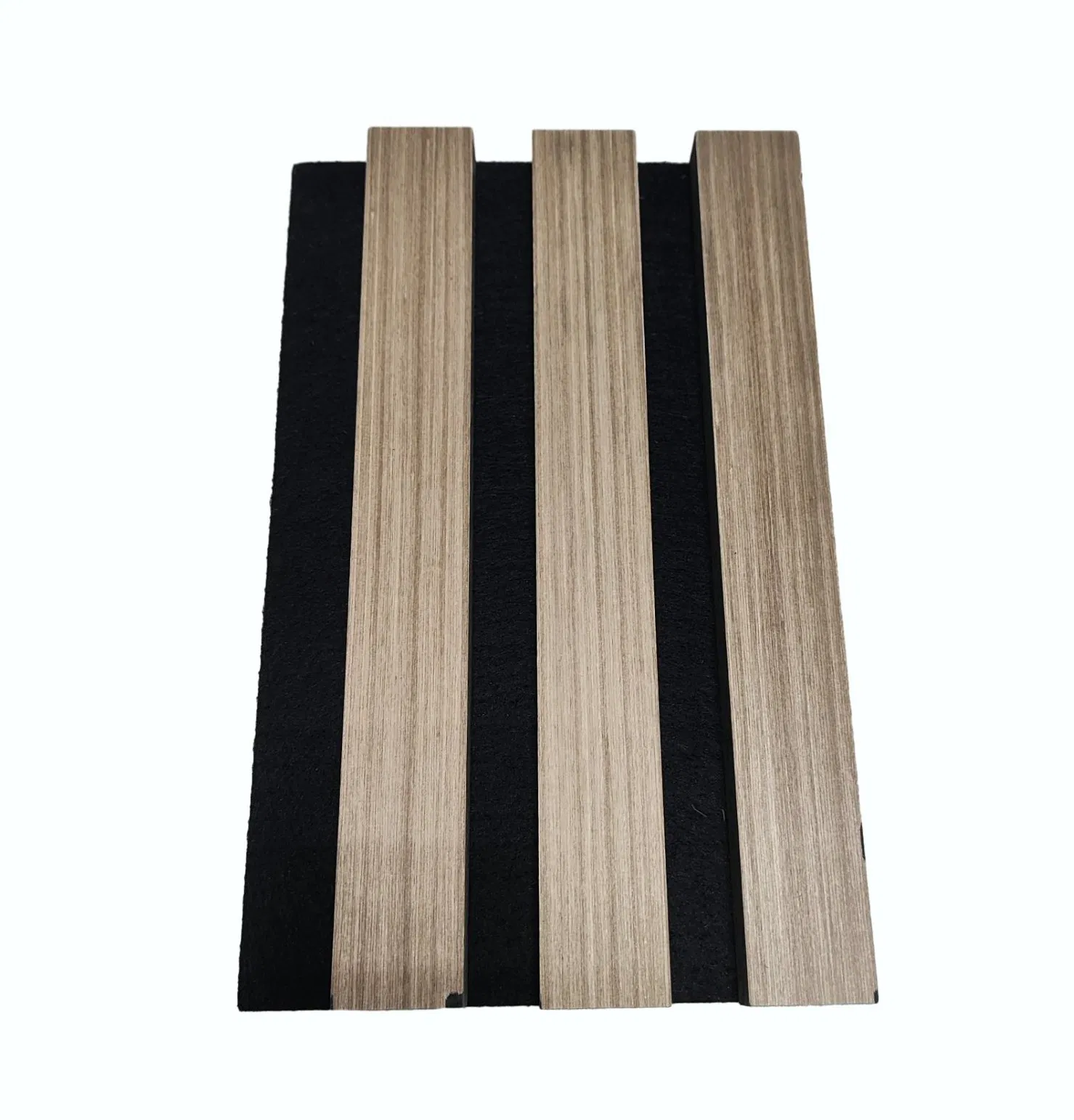 Grooved Perforated Natural Walnut Acoustic Slat Wood Wall Smoked Oak Acoustic Panel Wall Decor