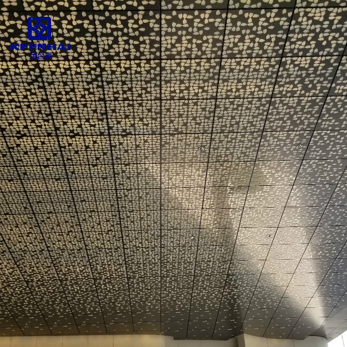 Shopping Mall Lay in Ceiling Decorative Suspended Aluminum False Ceiling Perforated Aluminum Board System Ceiling