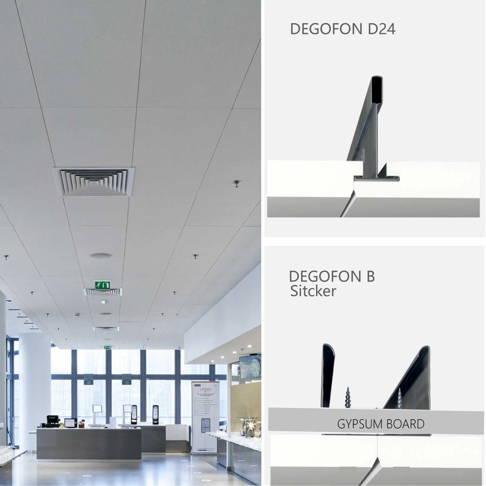 20mm Acoustic Rock Wool Ceiling Panels and Ceiling T Bar Suspension Systems