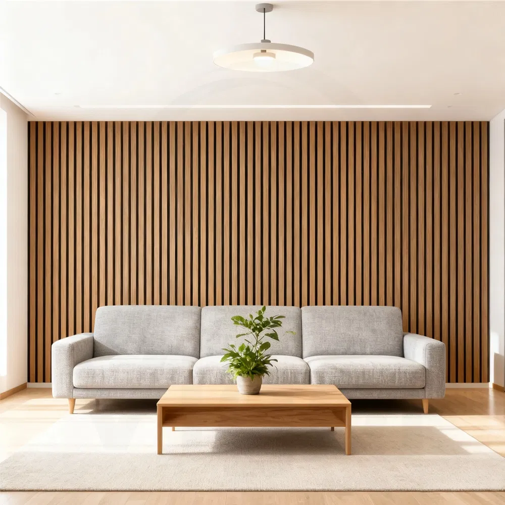 60X240cmwarm Oak Natural Wanult Acoustic Wood Slat Panels Akupanel