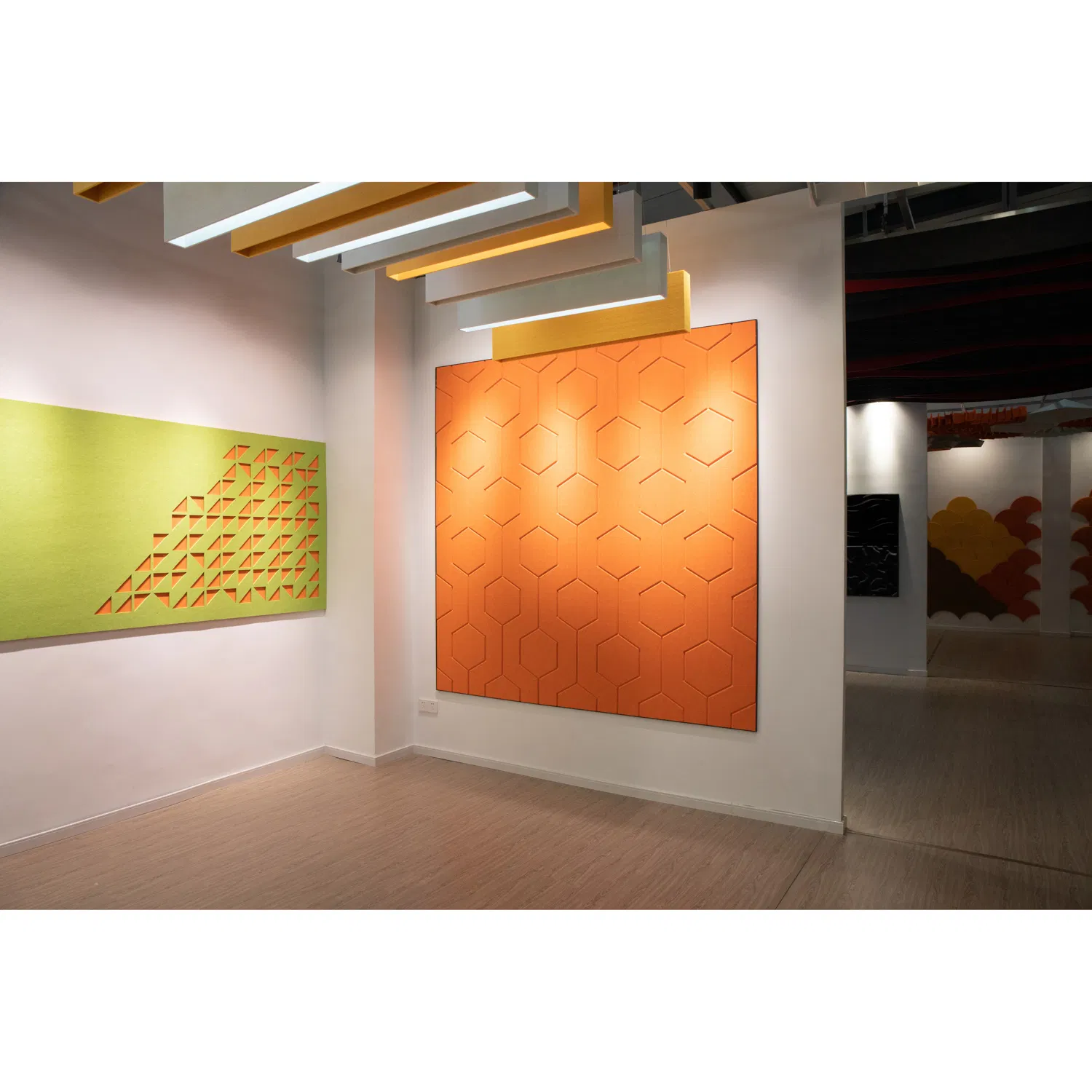 24mm Carved Pet Acoustic Fireproofing Sound Insulation Polyester Fiber Board