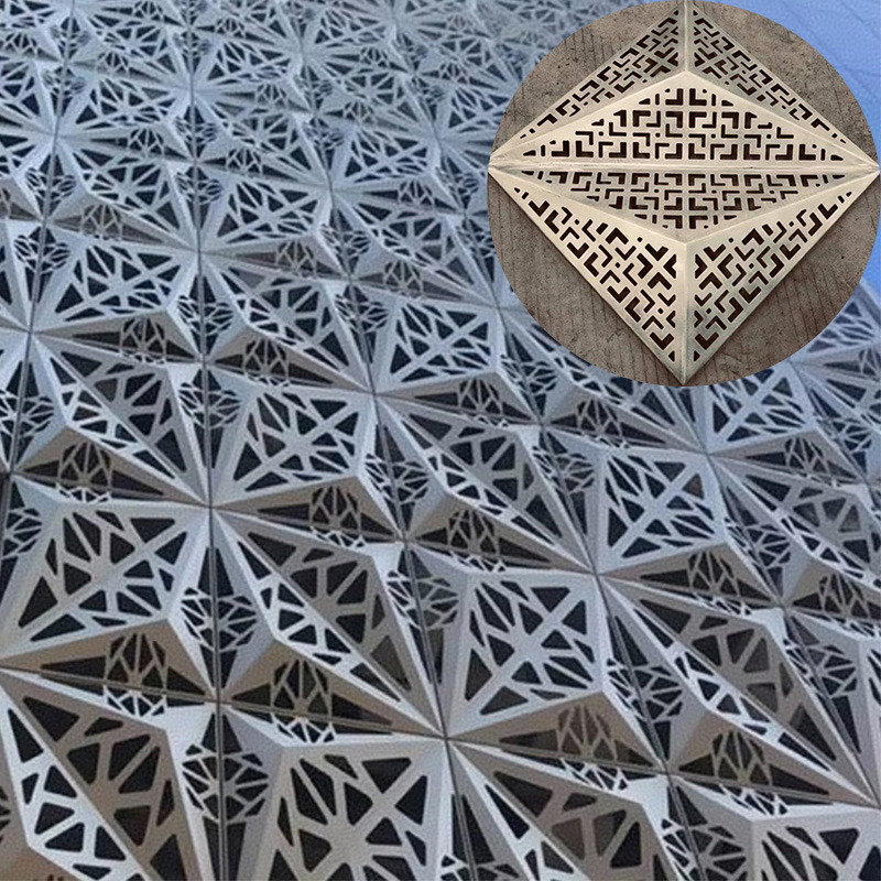 Decorative Laser Cut Metal Wall Cladding Interior Exterior Aluminum Acoustic Facade Panel