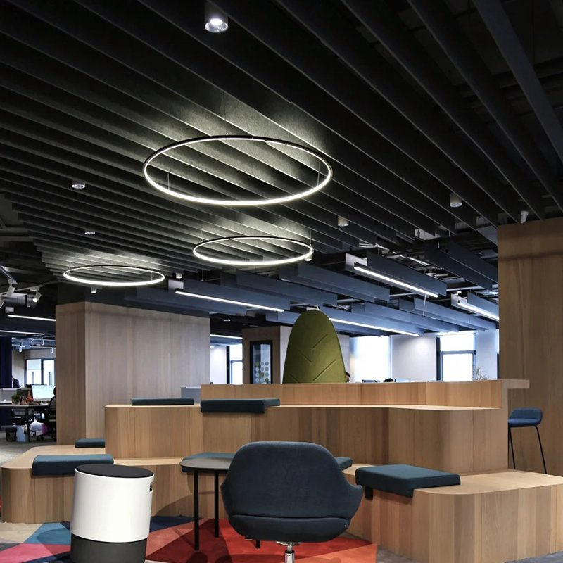 Fire-Retardant Polyester Fiber Acoustic Panels Commercial Interior Design