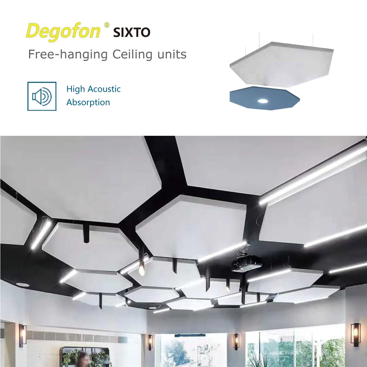 Acoustical Hanging Ceiling/Fiberglass Acoustic Clouds Sound Absorption Ceiling Panels