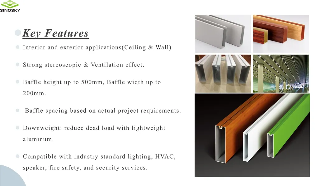 Baffle Ceiling System Metal Decorative