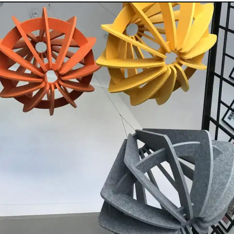 Decorative Insulating Wave Baffle Felt Polyester Fiber Sound Insulation Wall Curved Pet Ceiling Sound Insulation Board