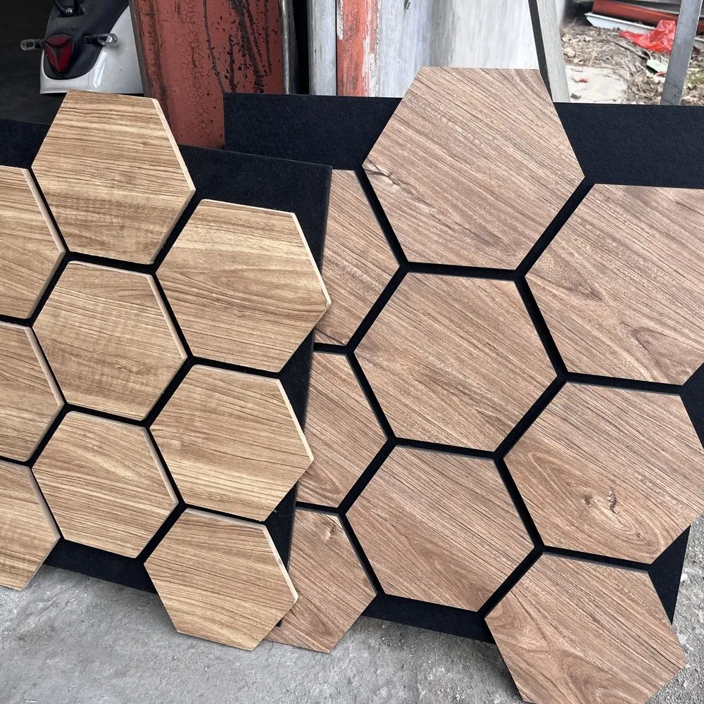Popular Modern Decoration Hexagonal Wall Perforated MDF Acoustic Panel Price Price Decorative Wooden 3D PVC Wall Panel for Sale
