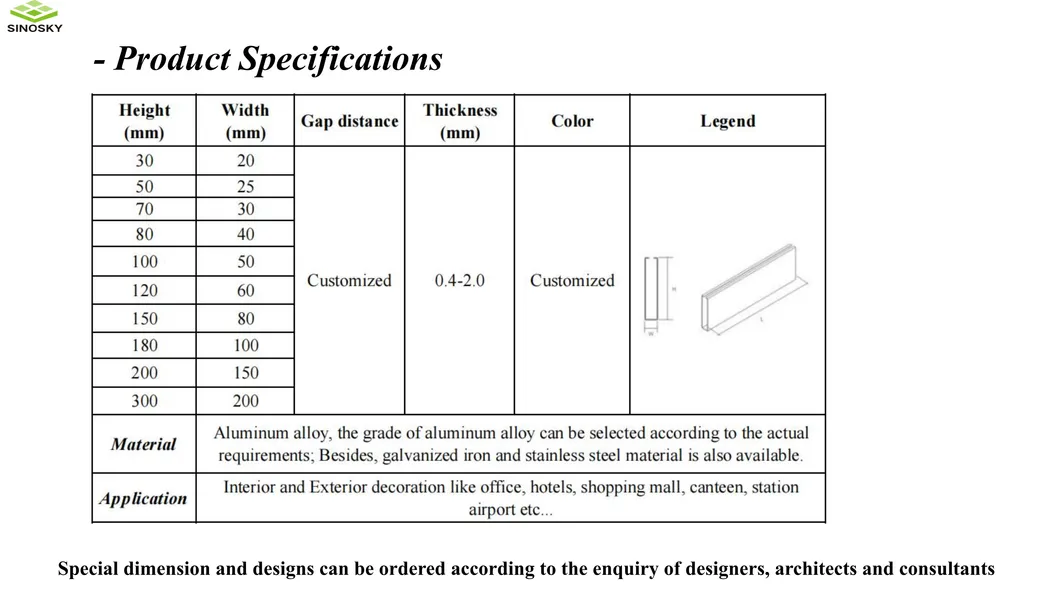 Aluminum Profile Baffle Ceiling