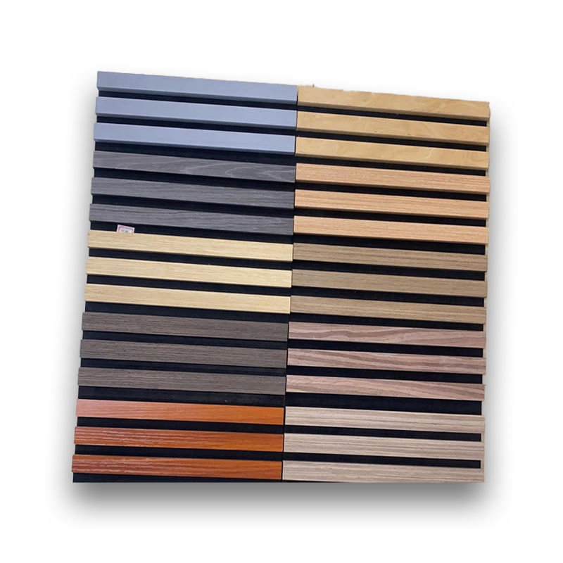 High Quality Sound Absorbing Material Wood Slat MDF Board Grille Foam Laminate Sheet 3D Ceiling Decorative Wall Pet Acoustic Felt Ceiling Panel for Cinema