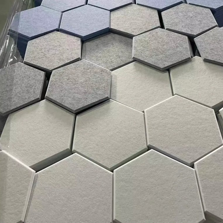 Forest Fireproof Hexagonal Sound Insulation Board for Hotel Apartments 100% Polyester Fiber Sound Absorption Sound Insulation Board