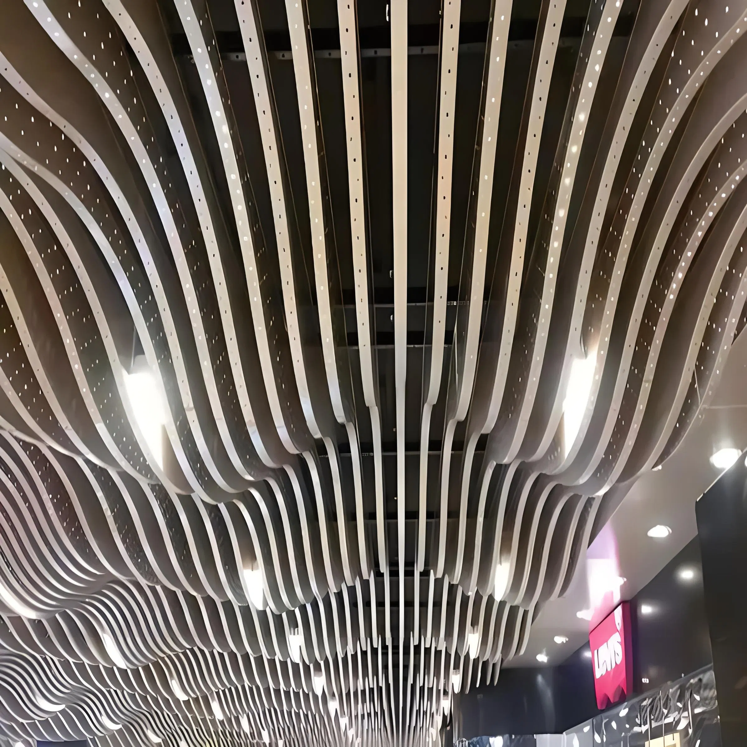 Acoustic Baffles Ceiling Baffle False Ceiling Designs Aluminum Profile Sound-Absorbing Baffle Ceiling System