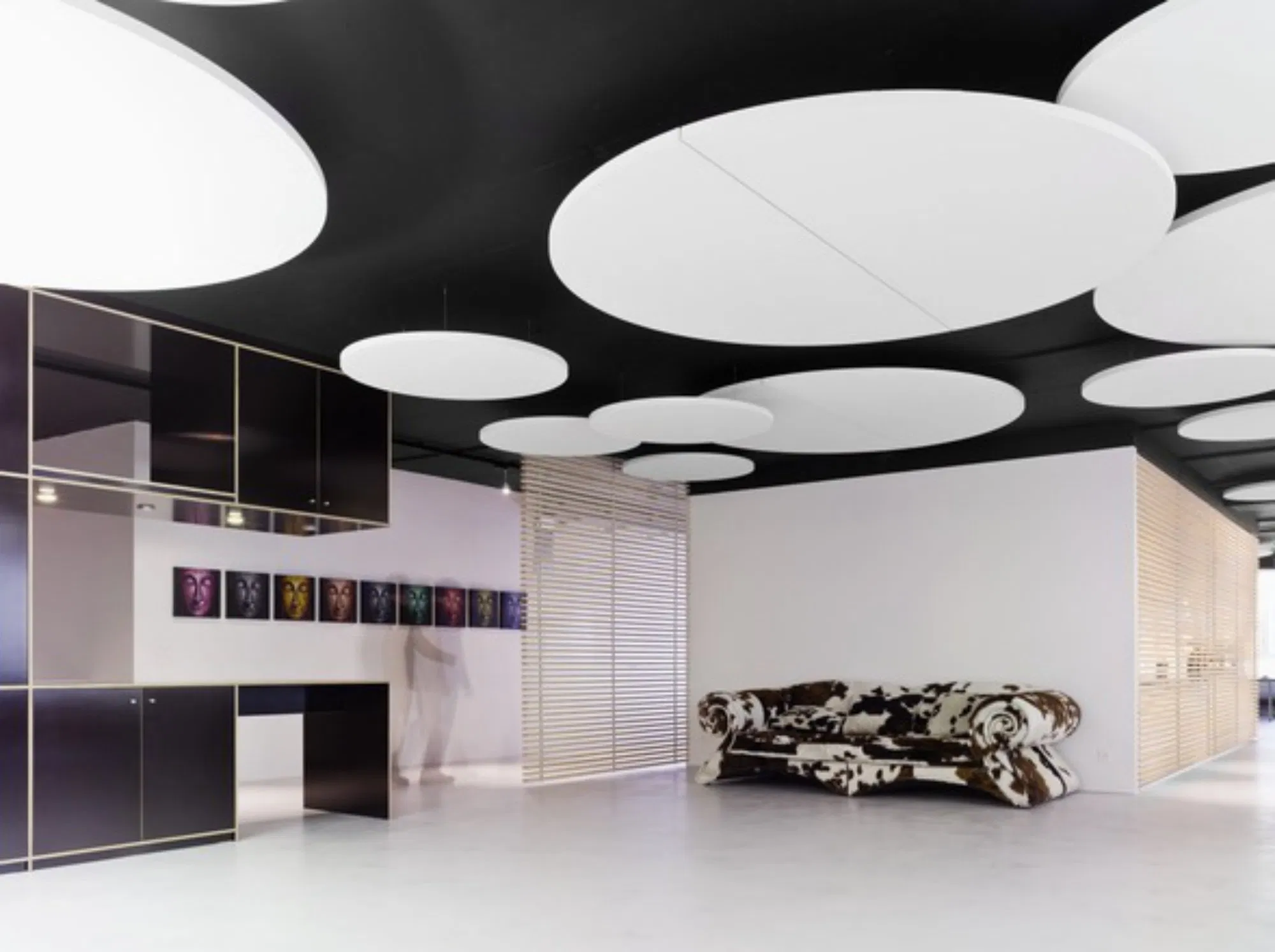 Suspended Ceiling Panels Thickness 40mm Acoustic Sound Absorbing Cloud Boards Hanging System for Office