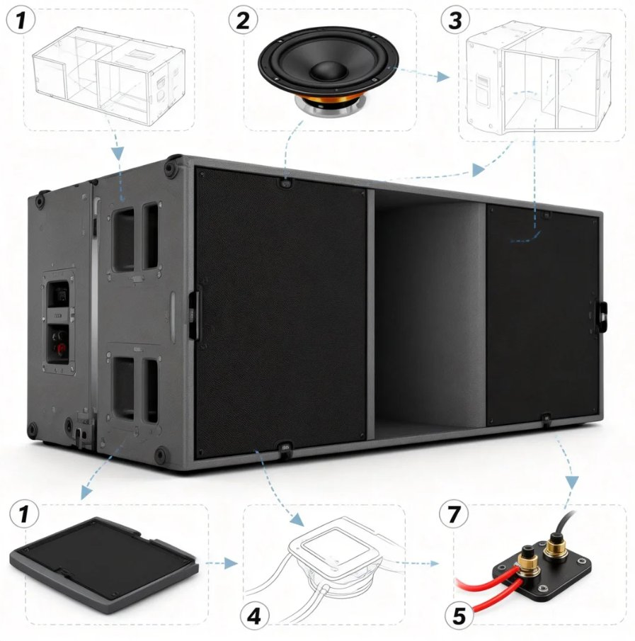 Powerful High-Sensitivity Dual 18" Subwoofer Line Array Sound System for Professional Audio Performance and Large-Scale Events