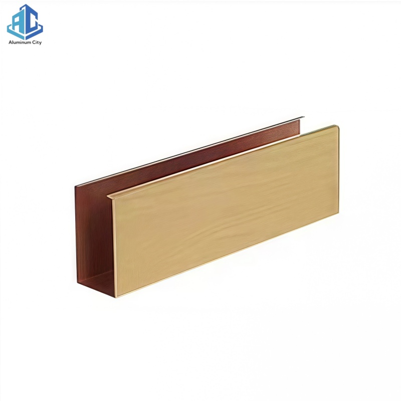 Premium Acoustic Metal Baffle Ceiling System with Wood Grain Finish