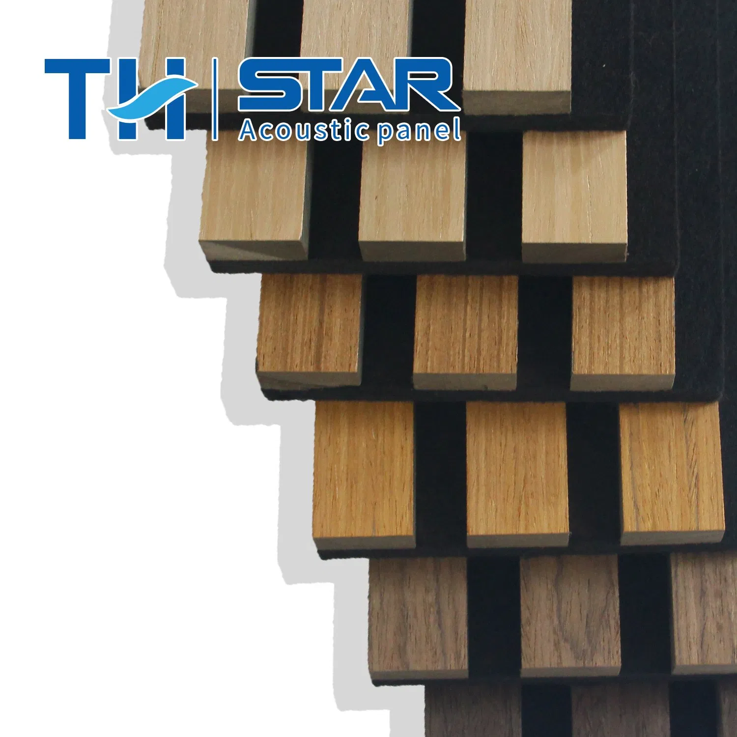 Sound Absorbing Eco Friendly Wooden Veneer MDF Slats Acoustic Panel Wood Foam Pet Backing for Walling and Ceiling