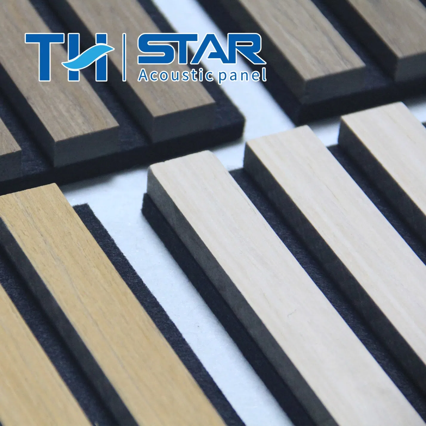Solid Polyester Fiber Soundproof Oak Veneer Acoustic Slat Panel
