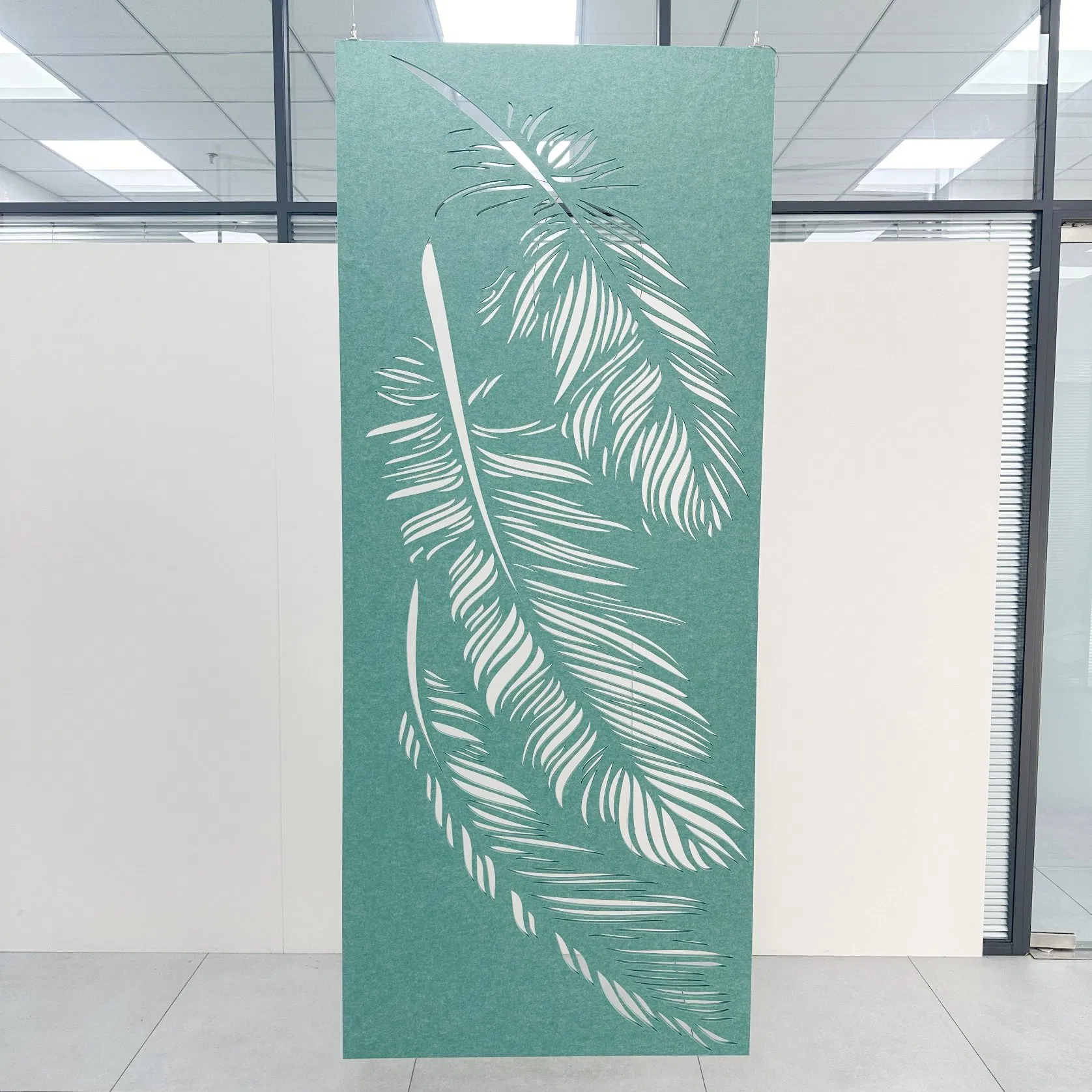 Custom Color Pet Felt Acoustic Panel Hanging Divider Sound Absorbing Partition Wall Tile Decorative Baffle Commercial Office China Factory