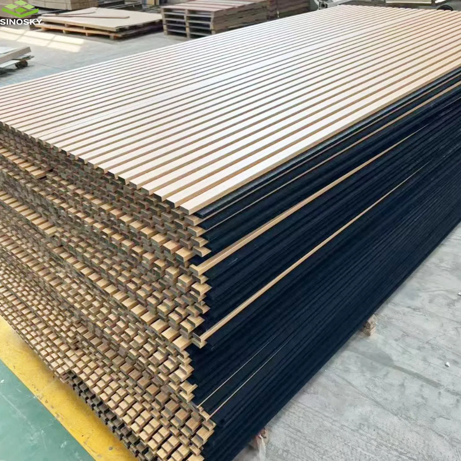 High Sound Absorbing Wood Slat Panel Acoustic Board Solid Oak Wooden Soundproof Slat Panel Foam