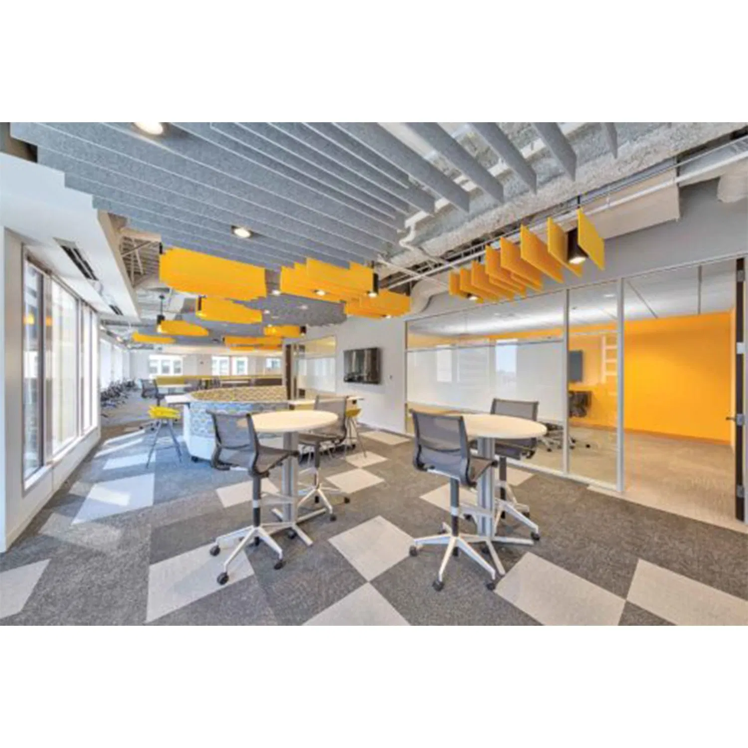 3D Ceiling Baffles Sound Absorption Clouds Suspended Acoustic Solutions Round Hanging Acoustic Panels