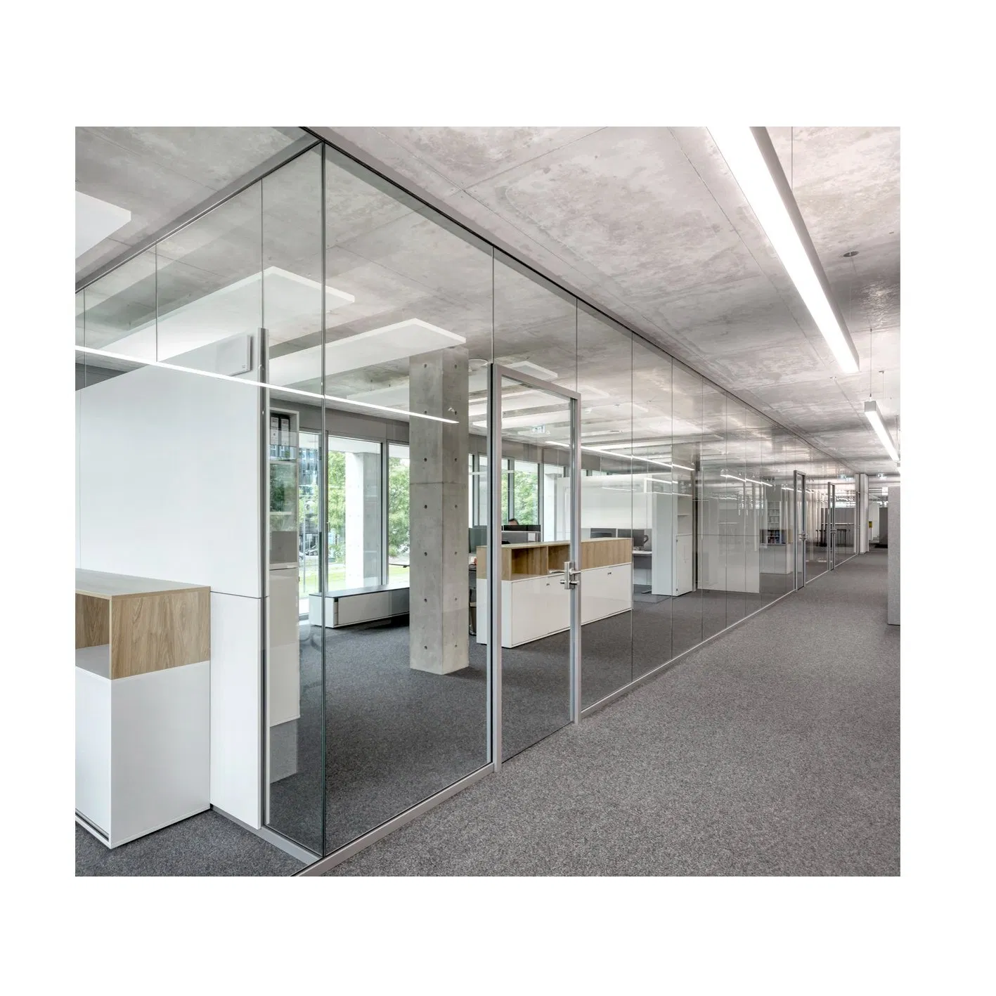 Acoustic Aluminum Glass Room Partition Wall Office Soundproof Glass Partition