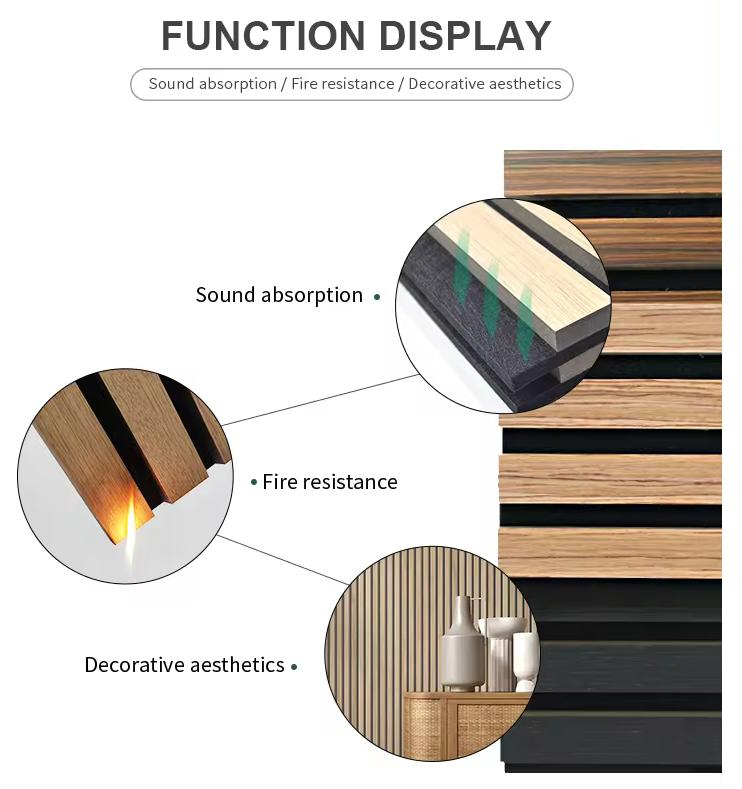Polyester Fiber Wooden Wall Panel Acoustic Material for Decoration