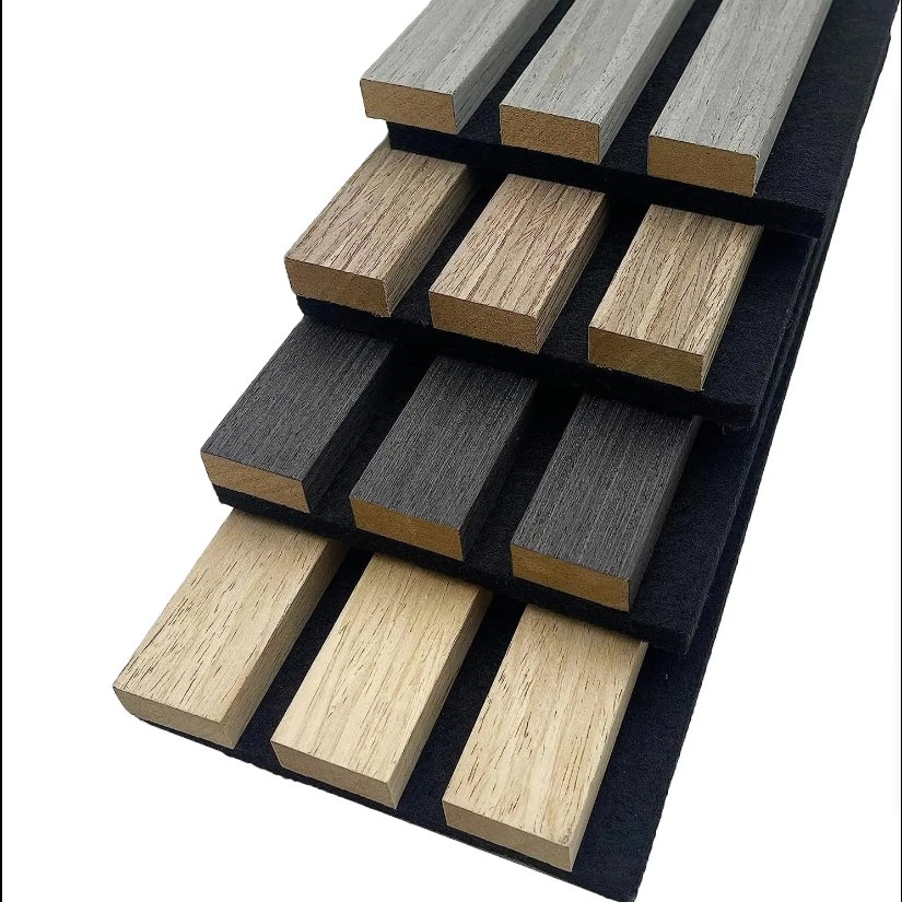 High Quality Sound Absorbing Material Wood Slat MDF Board Grille Foam Laminate Sheet 3D Ceiling Decorative Wall Pet Acoustic Felt Ceiling Panel for Cinema