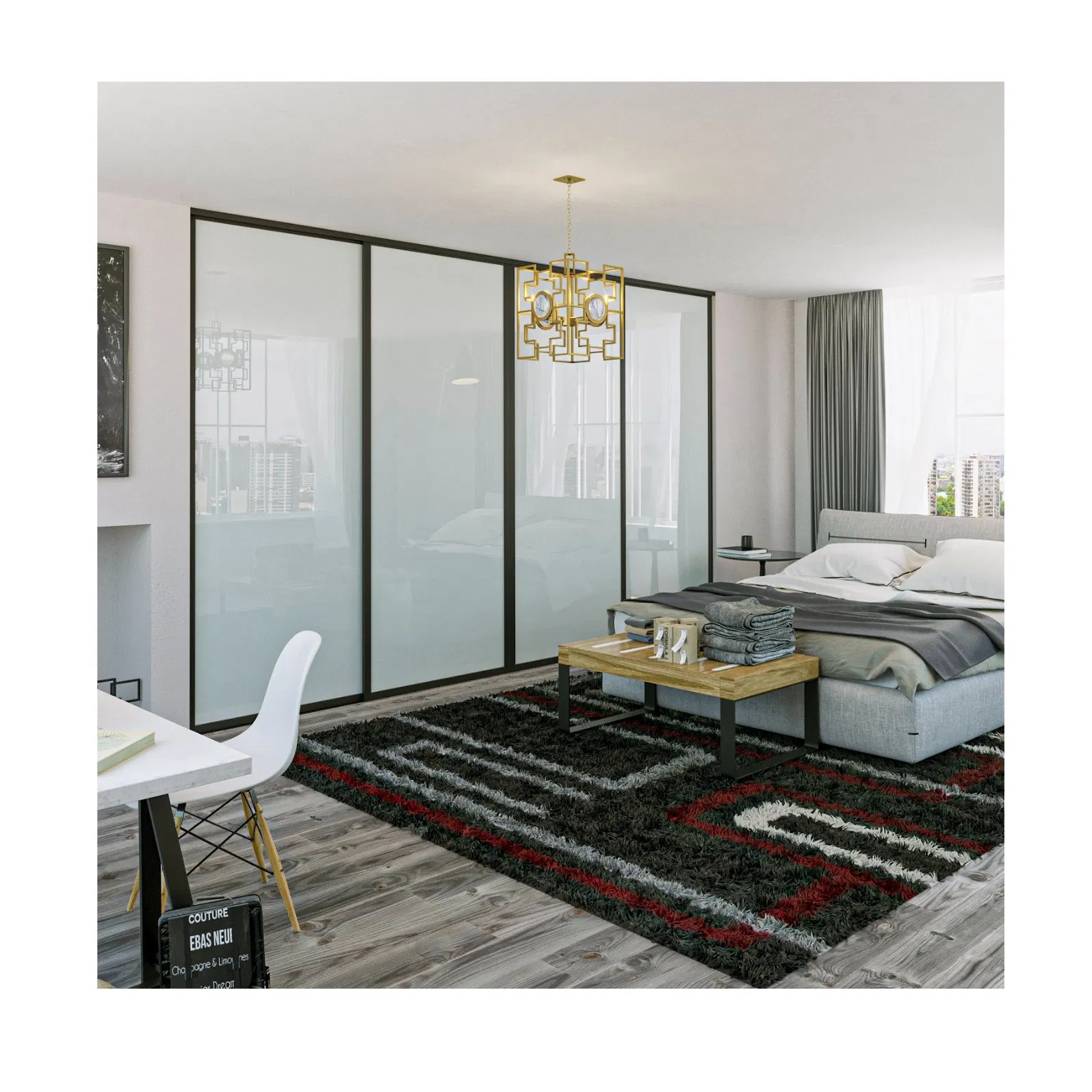 Acoustic Aluminum Glass Room Partition Wall Office Soundproof Glass Partition