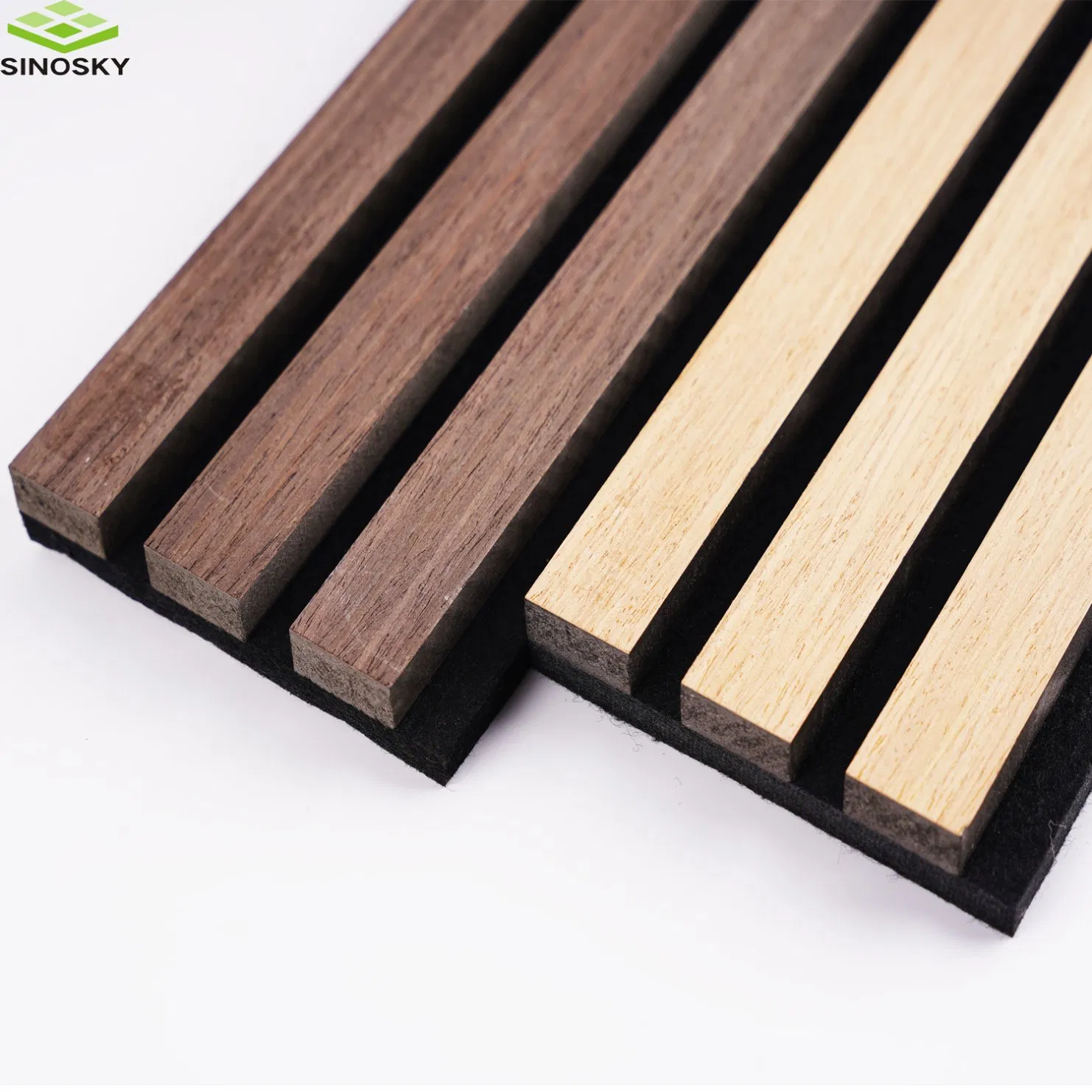 Polyester Fiber Fabric Acoustic Panel Oak Nature Walnut Sound Proof Acoustic Slat Wood Wall Panels