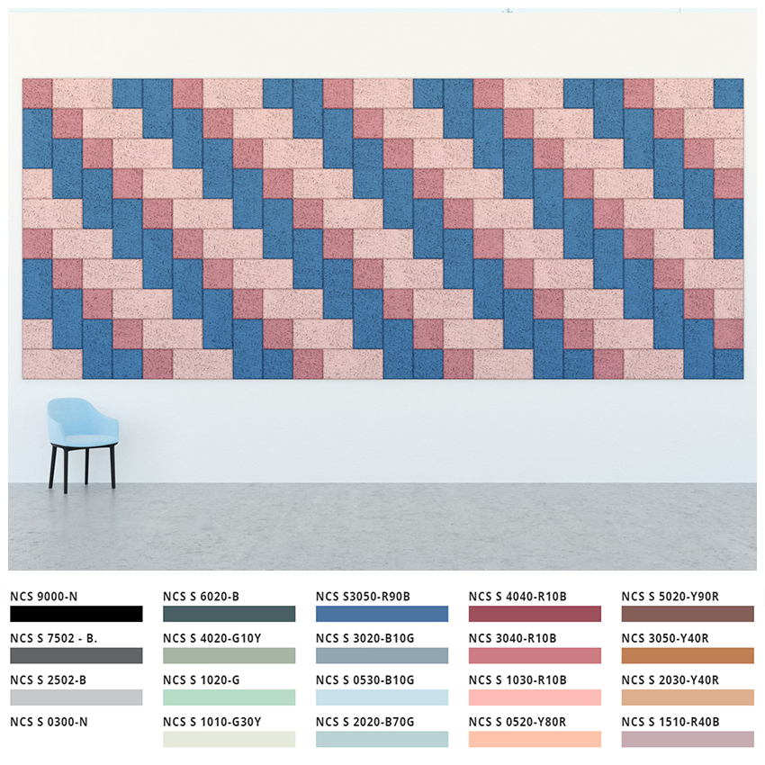 Colorful Sound Control and Eliminate Noise Wall Finish Wood Wool Acoustic Panels for Interior