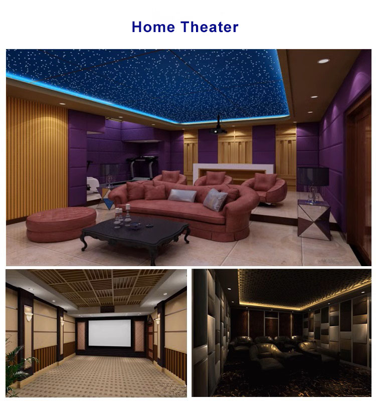 High Quality Fiberglass Fabric Wrapped Fireproof Acoustic Wall Panel and Ceiling Panel for Home Theaters