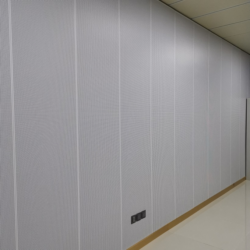 Prefabricated Wood Pattern Aluminium Perforated Acoustic Wall Panel Sound Absorption