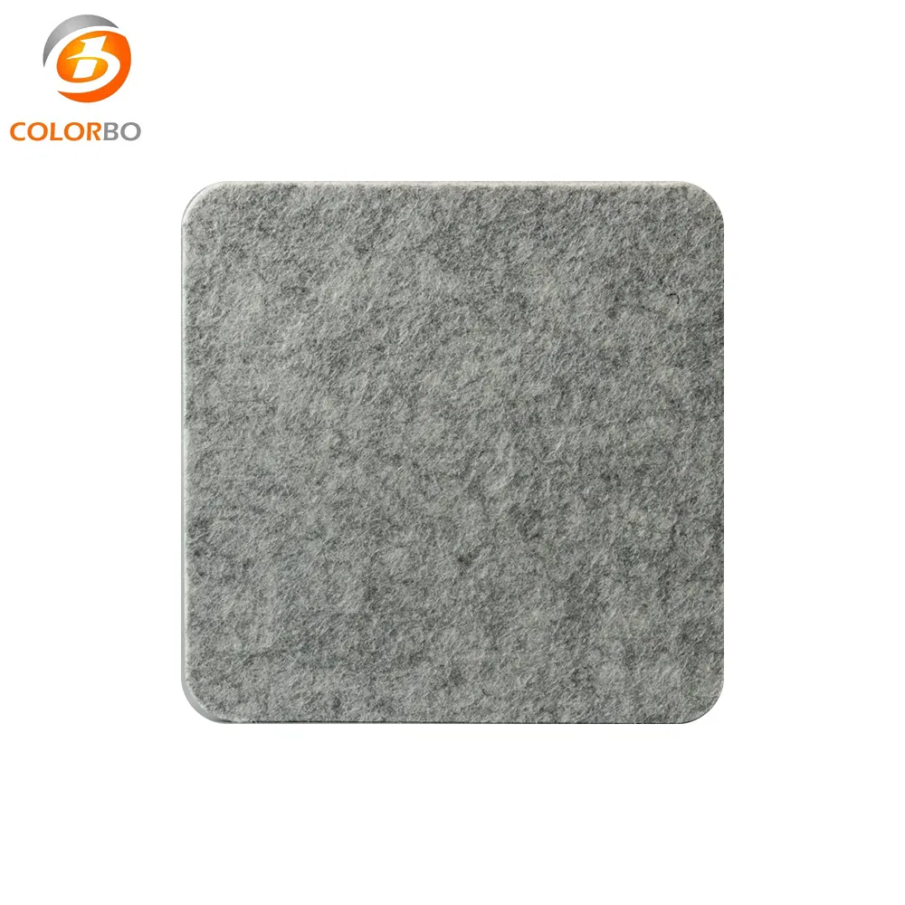 Custom Grey Polyester Fiber Acoustic Panel for Restaurant / Cafe / Office Soundproofing