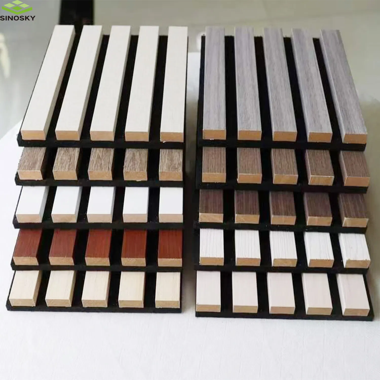 High Sound Absorbing Wood Slat Panel Acoustic Board Solid Oak Wooden Soundproof Slat Panel Foam