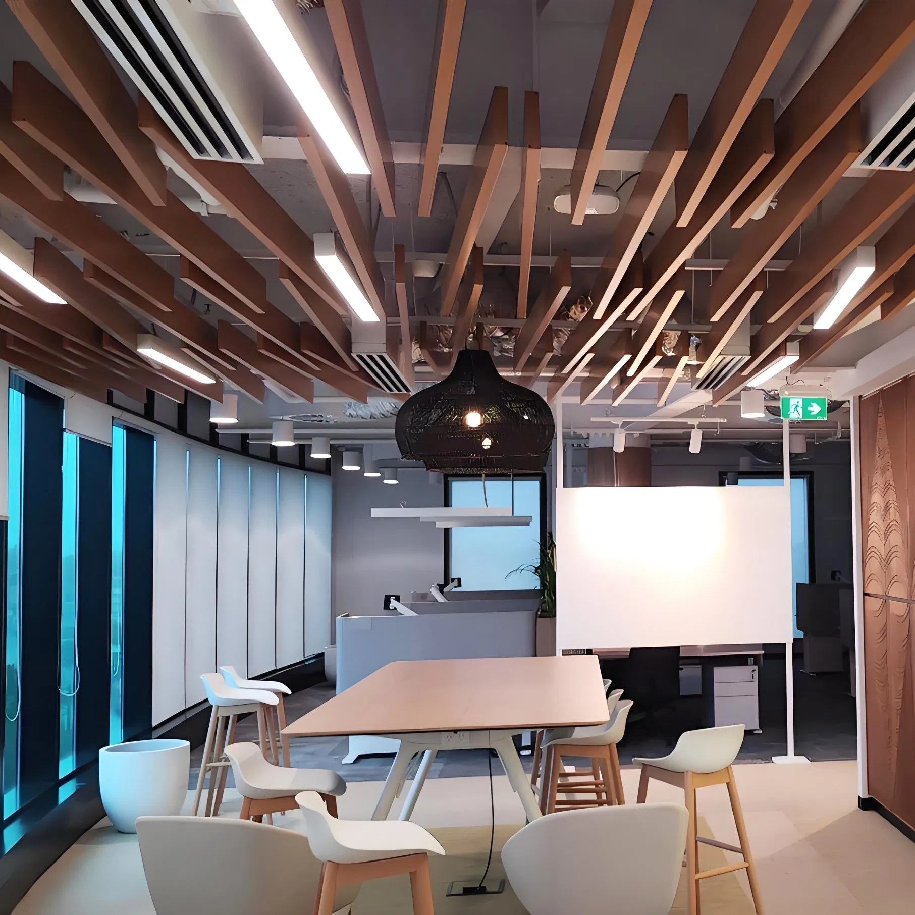 Aluminum Baffle Ceiling System - Linear Suspended Metal Acoustic Baffles