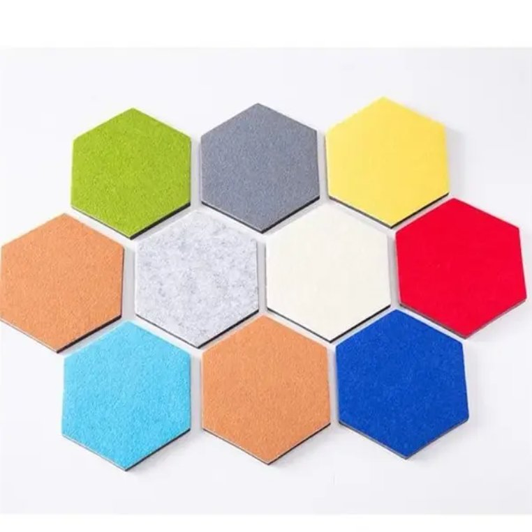 Forest Fireproof Hexagonal Sound Insulation Board for Hotel Apartments 100% Polyester Fiber Sound Absorption Sound Insulation Board