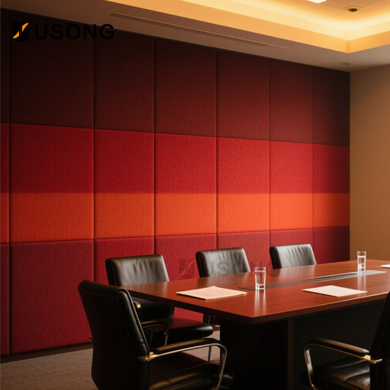 The Soundproof Acoustic Panel Is Decorated with Polyester Fiber Felt-Wrapped Fabric