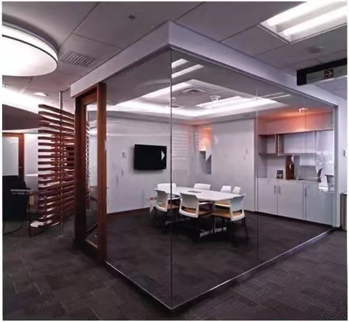 High-Grade Acoustic Isolation Freestanding Office Wall Partition Interior Decorative Conference Room Dividing Glass Wall