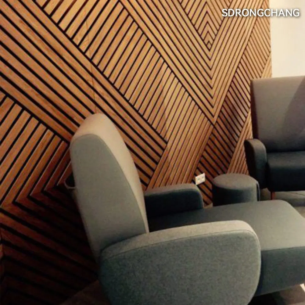 E0 Interior Sound Diffuser Insulation Wood Slat Wall Plank Board Acoustic Panel