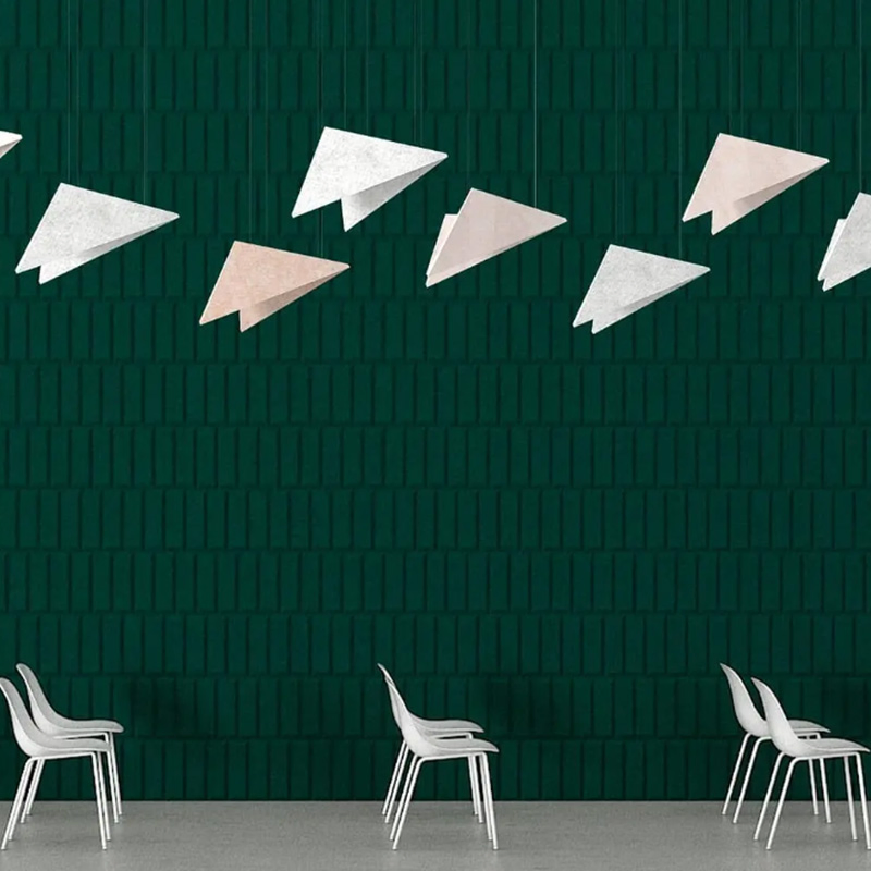 Decorative Insulating Wave Baffle Felt Polyester Fiber Sound Insulation Wall Curved Pet Ceiling Sound Insulation Board