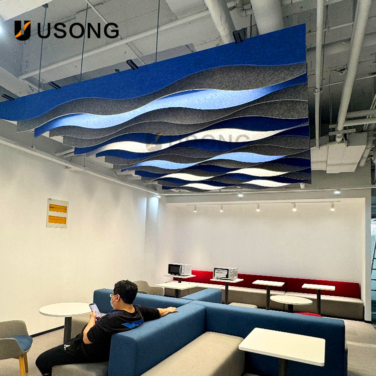 100 Polyester Felt Sound Insulation Boards Are Used for Ceiling Suspension