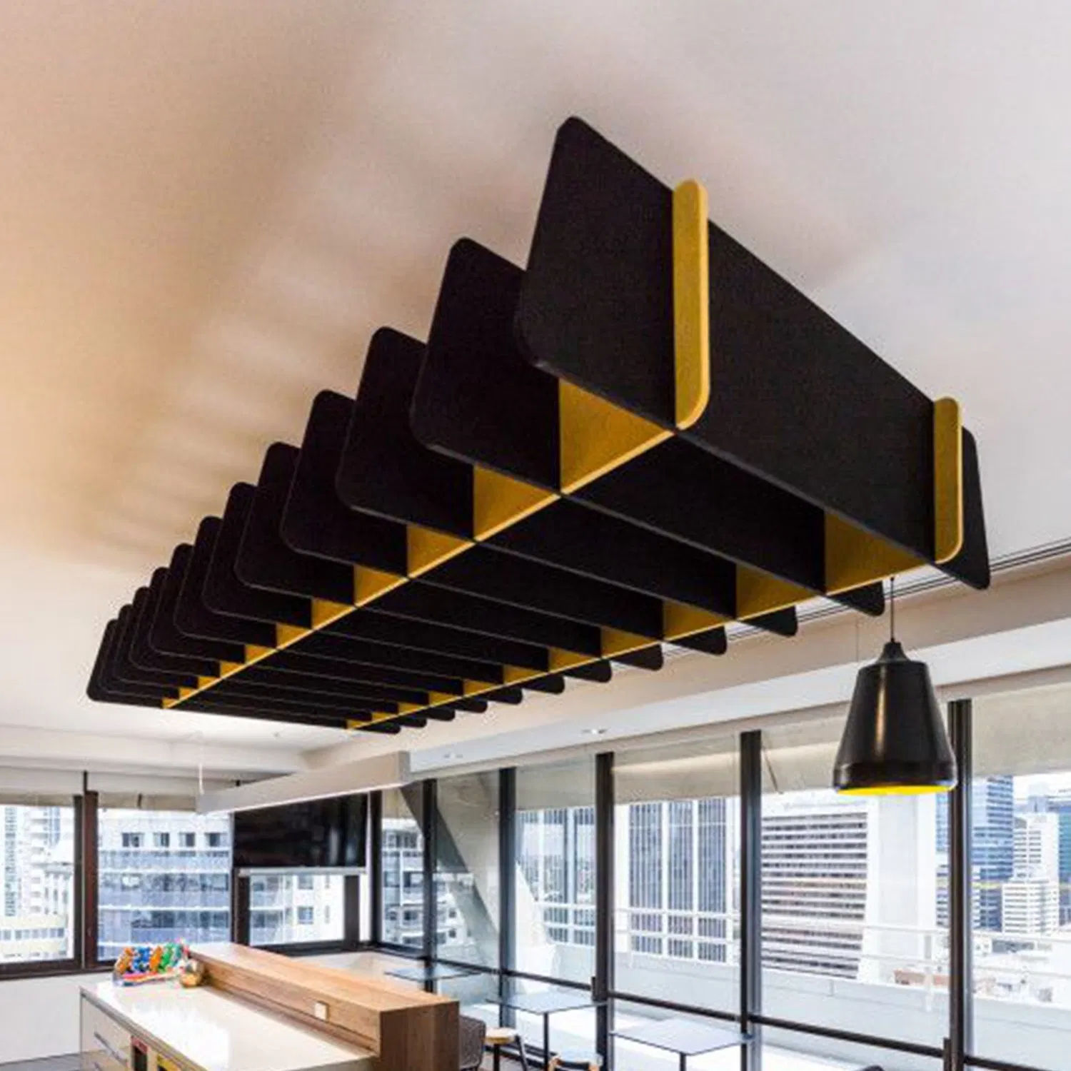 3D Ceiling Baffles Sound Absorption Clouds Suspended Acoustic Solutions Round Hanging Acoustic Panels