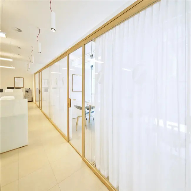 Sound Proof Glass Wall Partition Office Privacy Screen Freestanding Acoustic Room Divider