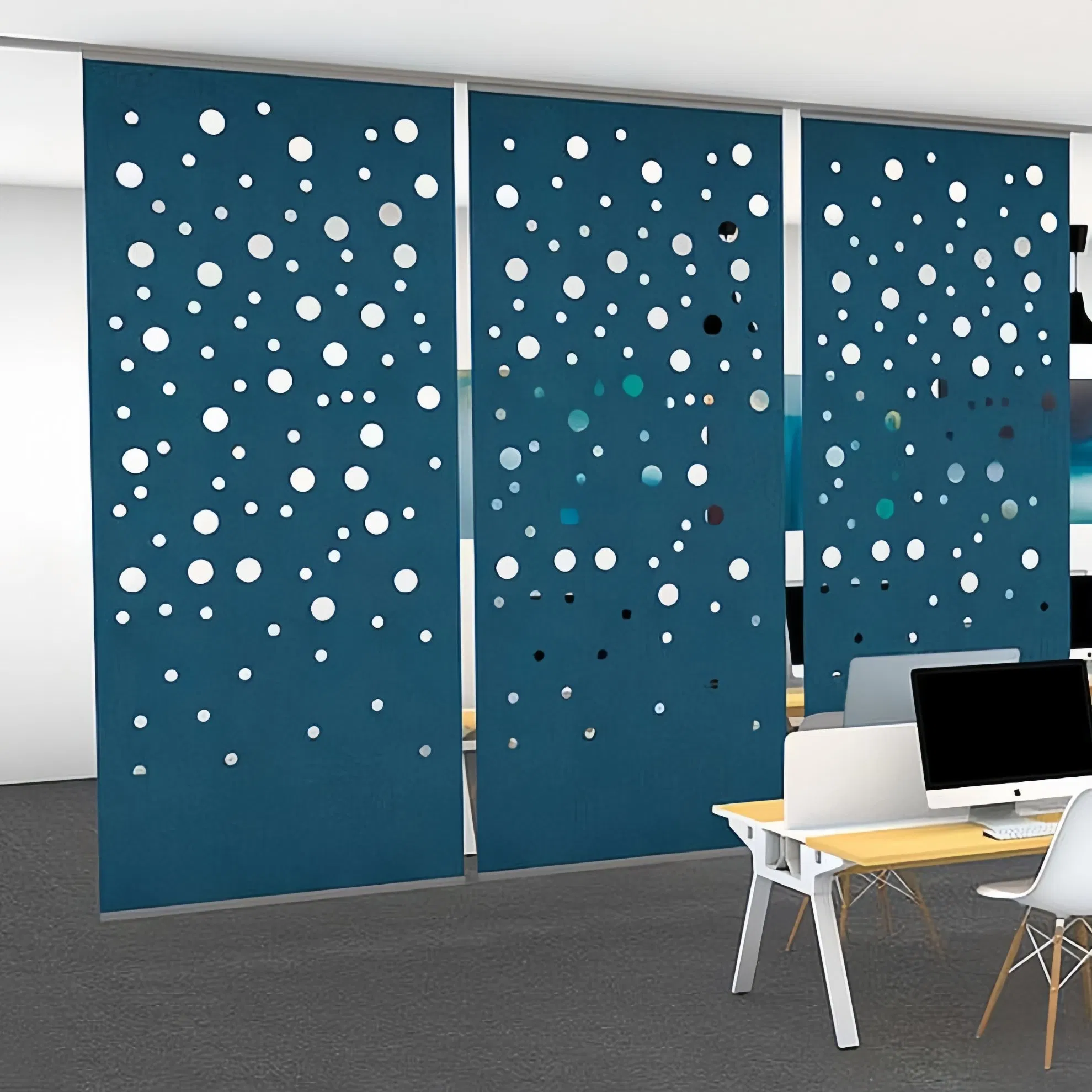 Perforated Pet Felt Acoustic Hanging Panels Sound Absorbing Room Dividers Wall Mounted Decor Noise Reduction Solutions Custom Color Thickness Free Samples