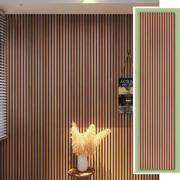Wholesale Home Decor Sound Proof Wooden Slat with MDF WPC Boards Sound Reduction Interior Decorative 3D Acoustic Wall Panel for Wooden Items