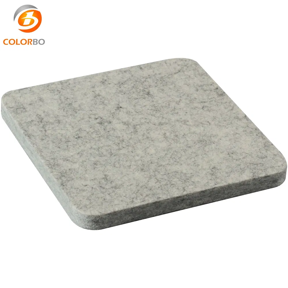 Custom Grey Polyester Fiber Acoustic Panel for Restaurant / Cafe / Office Soundproofing
