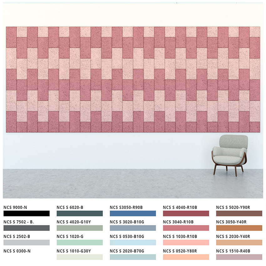 Colorful Sound Control and Eliminate Noise Wall Finish Wood Wool Acoustic Panels for Interior