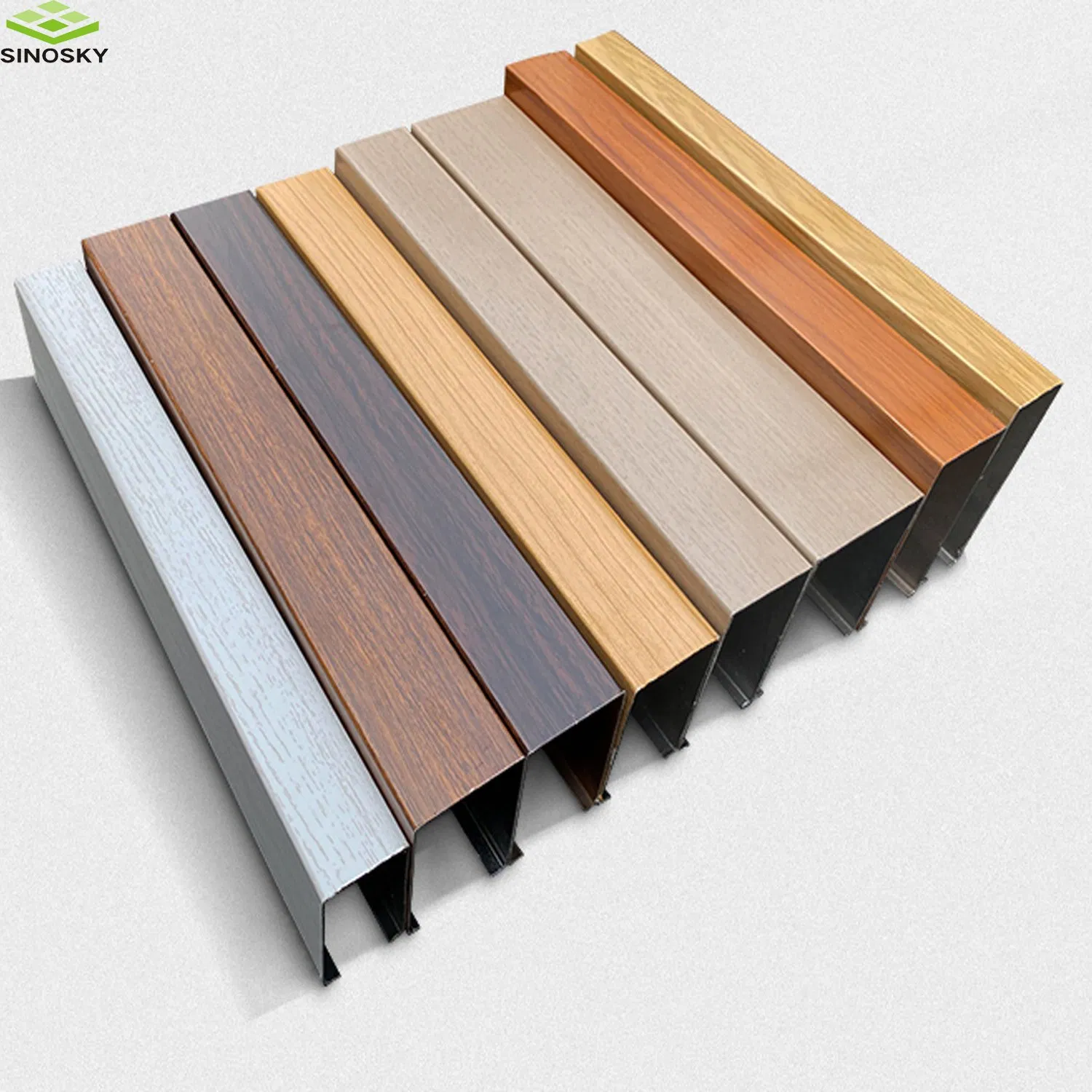 Moisture-Proof Wood Baffle Ceiling System Aluminum Baffle Ceilings Strip Shade Baffle Ceiling