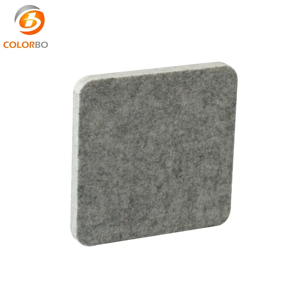 Custom Grey Polyester Fiber Acoustic Panel for Restaurant / Cafe / Office Soundproofing