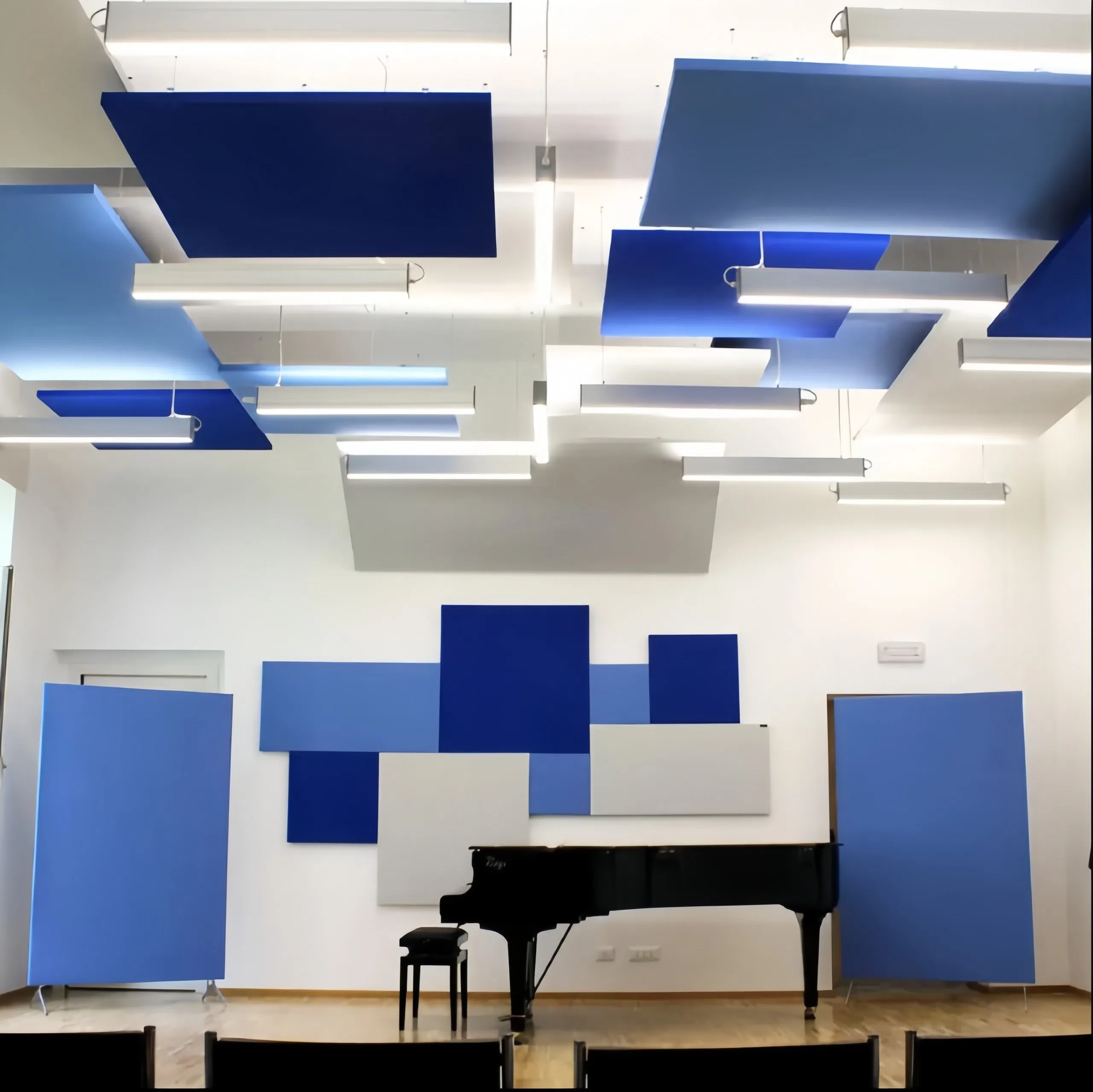 Seamless Pet Felt Acoustic Stretch Ceiling System with Integrated Sound Absorption Backing Modern Minimalist Look Effective Noise Reduction